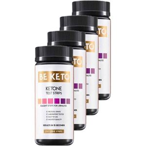Be Keto | Ketone Test Strips | 4 stuks | 4 x 200 strips | Ketose dieet | Ketonentest