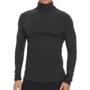 Heren Rolkragen Shirt met Lange Mouwen - Slim Fit Fleece Thermisch Ondergoed
