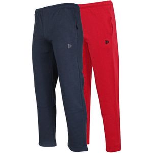 2-Pack Donnay Joggingbroek met rechte pijp - Sportbroek - Heren - Navy/Berry Red - maat M