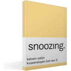 Snoozing - Katoen-satijn - Kussenslopen - Set van 2 - 50x70 cm - Geel