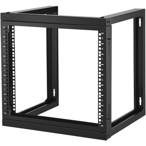 Serverrack, Wandmontage - 9u - 68 kg - Open Frame Van Koolstofstaal - Compatibel Met 48.2cm- It-Apparatuur, Zwart
