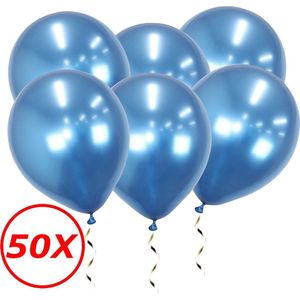 Blauwe Ballonnen Verjaardag Versiering Blauwe Helium Ballonnen Feest Versiering Gender Reveal Babyshower Chrome Blauw 50 Stuks