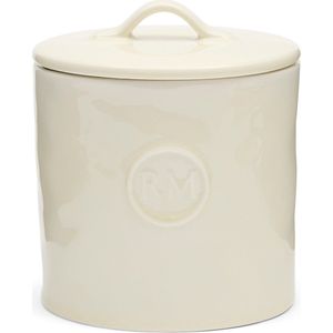 Riviera Maison Voorraadpot met deksel rond Wit - Portofino Opbergpot - Porselein - (ØxH) 13.5x14