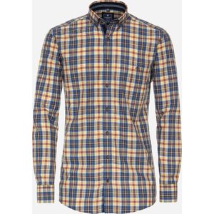 Redmond modern fit overhemd - popeline - blauw geruit - Strijkvriendelijk - Boordmaat: 41/42