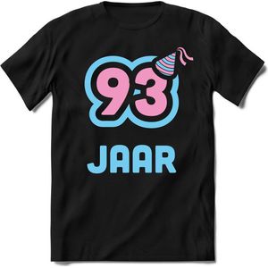 94 Jaar Feest kado T-Shirt Heren / Dames - Perfect Verjaardag Cadeau Shirt - Licht Blauw / Licht Roze - Maat 9XL