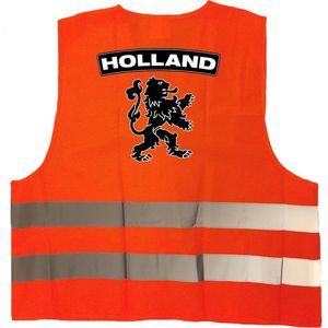 Holland hesje reflecterend oranje - Hollandse leeuw - EK / WK / Holland supporter kleding - veiligheidshesje