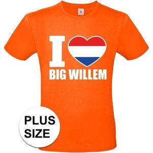 Oranje I love big Willem grote maten shirt heren - Oranje Koningsdag/ Holland supporter kleding XXXXL