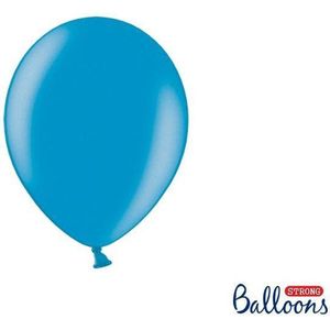 Strong Ballonnen 23cm, Metallic Caribbean blauw (1 zakje met 50 stuks)