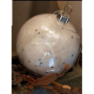 PTMD 2 kerstballen gevuld met engelenhaar 15 cm