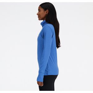 New Balance Space Dye Quarter Zip Dames Sporttrui - Blauw AGATE HEATHER - Maat XS