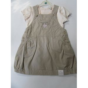 noukie's , overgooier + tshirt , beige met rose 1 jaar / 12 maand / 80