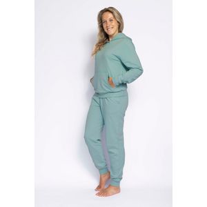 Joggingpak dames, Huispak dames, Hoodie & sweatpants - Salie groen - Maat XL