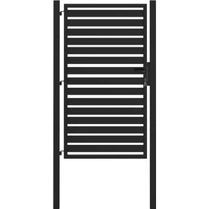 vidaXL - Tuinpoort - afsluitbaar - 100x150 - cm - aluminium - zwart