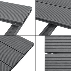 HKC Terrasplanken Cori - Vlonderplanken - Met Accessoires - 6 m² - Lichtgrijs - UV- en weerbestendig