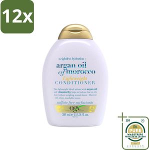OGX - Argan Oil of Morocco - Conditioner - Lichtgewicht - Voedend - 385 ml - Voordeelverpakking - 12 stuks - Argan olie - Voedende conditioner