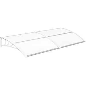 Deur- en Raam Regenhoes - Deurluifel - Overkapping - Polycarbonaat Zonnescherm en Deurluifel voor Voordeur en Buitenterras - 190x98.5 cm Wit