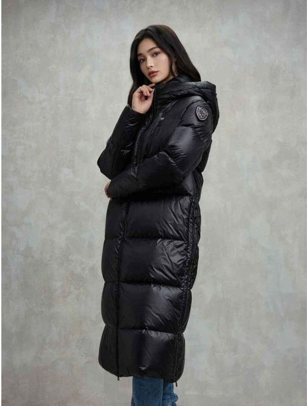 Blauer Wintermantel 'Celia'  bordeaux / zwart