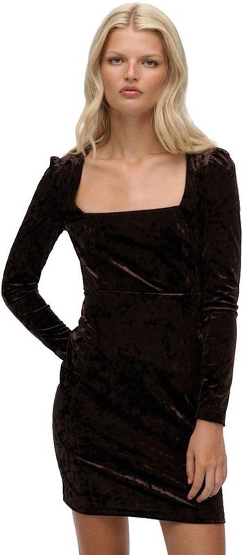 Superdry - Velvet Square Neck Mini Dress - Korte Jurk