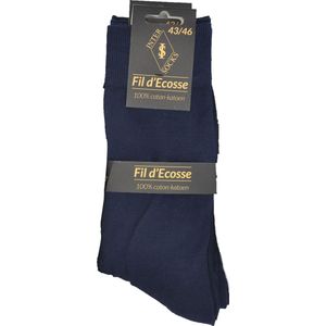 Heren sokken - 2 paar - dunne sokken - 100% katoen - Egyptische katoen - naadloos - blauw - heren maat 39/42