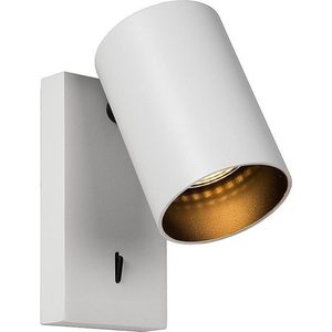 Atmooz - Wandspot Nuo - wit - Opbouwspot - Wandlamp met 1 lichtbron - Industrieel - Woonkamer / Slaapkamer - Hoogte 12cm - Metaal