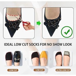 No Show Sokken voor Dames, Antislip Nylon Dunne Footies Onzichtbare Zijdezachte Lage Voering Sokken voor Loafers Flats 6 Paar