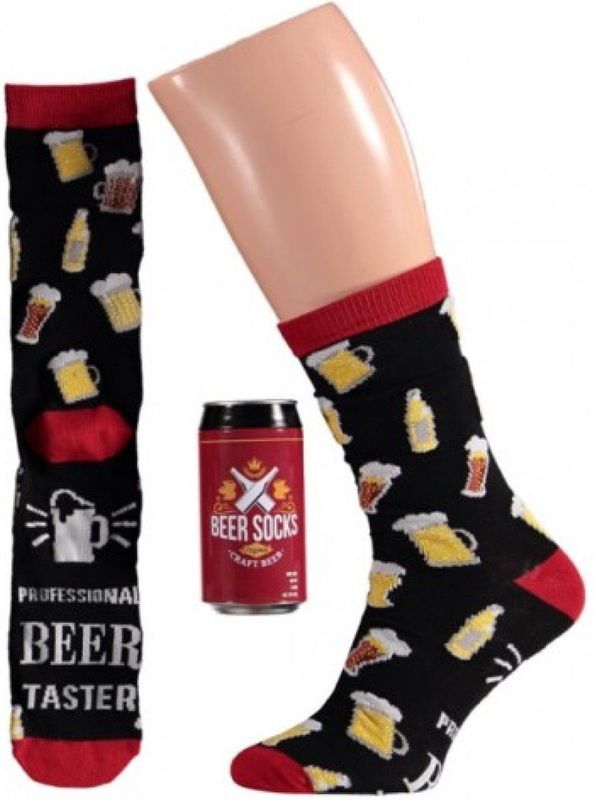 Apollo - Bier Sokken in Blik - Spaarpot - Hoogwaardig Katoen - Stijlvol Biermotief