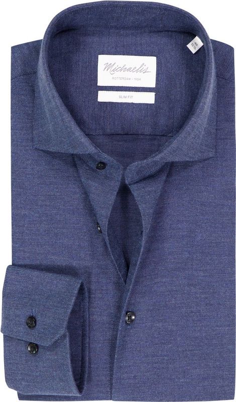 Michaelis - Slim Fit - Overhemd - Donkerblauw - Strijkvriendelijk