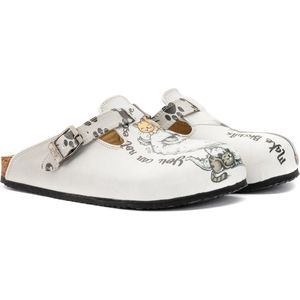 GOBY Clogs met Kattenprint – Handgemaakt – Hoge Kwaliteit – Maat 42