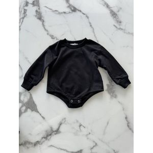 Baby meisjes body longsleeve / Rompertje "Zwart", verkrijgbaar in de maten 62 t/m 92