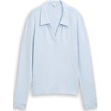 TOM TAILOR - Poloshirt - Lichtblauw - Lange Mouw - Normale Pasvorm