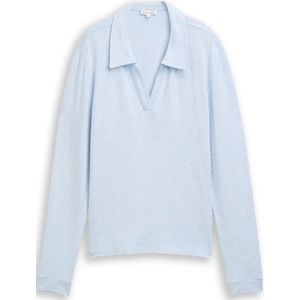 TOM TAILOR - Poloshirt - Lichtblauw - Lange Mouw - Normale Pasvorm