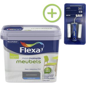 Flexa - Mooi Makkelijk Verf - Meubels - Mooi Donkergrijs - 750 ml + Lakroller
