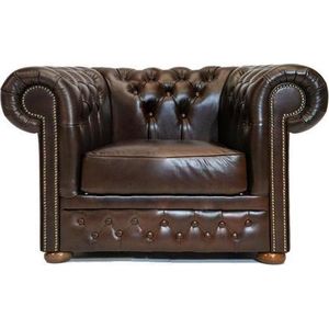 Chesterfield Fauteuil First Class Leer | Cloudy Donker Bruin | 2 tot 4 weken levertijd