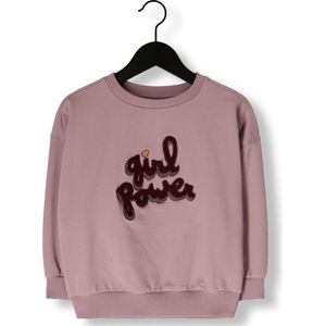 Your Wishes Girl Power Oversized Sweater Truien & Vesten Meisjes - Sweater - Hoodie - Vest- Lila - Maat 86