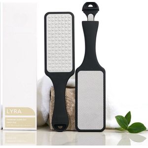 Pedicure Voetvijl. Professionele 3-in-1 Eeltverwijderaar met Mini-vijl. Geen Risico op Verwondingen. Laser-gesneden Roestvrij Stalen Scrubber. Meervoudig Gebruik