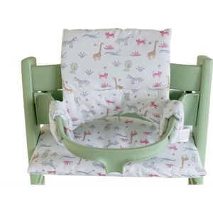 Stoelverkleiner wilde dieren - kussenset dieren - stoelverkleiner ook voor stokke tripp trapp - kinderstoel verkleiner - stoel kussen