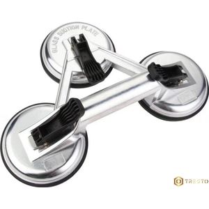 TRESTO - Drievoudige Zuignap Ramen en Glas - Tilhulp Zware Ramen - Draagvermogen 150 kg - Hoogwaardig Rubber - Stevig - Robuust - Bouw - Montage - Glaswerk - Ideaal