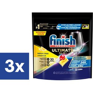 Finish Powerball All in One Vaatwastabletten Lemon - 3 x 30 tabs