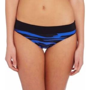 Seafolly - Fastlane - Blue Ray - bikini broekje - zwart/blauw gestreept - maat 38 / M