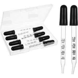 Azomor® Set van 8 glazen pipetten met schaalverdeling voor nauwkeurige dosering