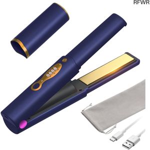 RFWR® Draadloze mini stijltang en krultang 2-in-1 met 3 temperaturen en 5000 mAh accu - Perfect voor reizen