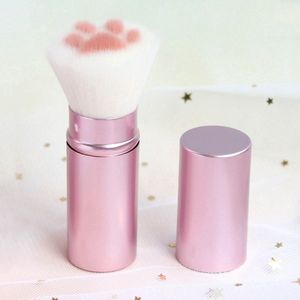 Intrekbare make-upkwast - Kattenpoot make-upkwast - Make-upkwast voor highlighter, bronzer en poeder - Roze
