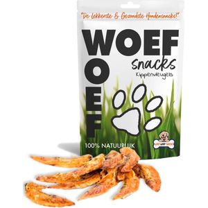 Woef Woef Snacks Hondensnacks Kippenvleugels - 2.00 KG - Verwensnacks Hondensnoepjes - Gedroogd vlees - Kip - vanaf 3 maanden - Geen toevoegingen