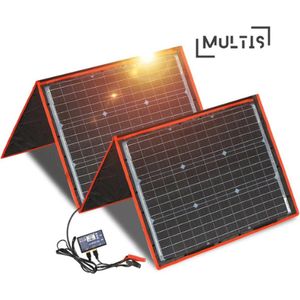 Multis Zonnepaneel - Zonnepanelen compleet pakket - Solar Generator - Flexibele zonnepaneel - Draagbare Powerbank - 150W - Opvouwbaar - Zwart/Rood