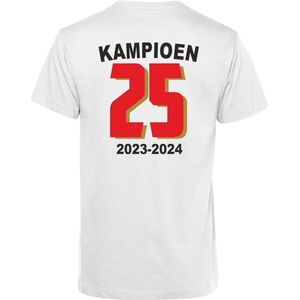 T-shirt kind 25x Kampioen | PSV Supporter | Eindhoven de Gekste | Shirt Kampioen | Wit | maat 128