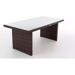 In And OutdoorMatch Glastafel Reinhold - Tuintafel rotan wicker - Eettafel - Buitentafel - Salontafel - 180cm