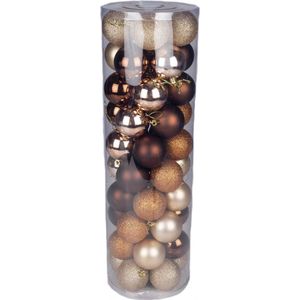 Christmas Gifts Kerstballen Set Goud/Koper - 50 Stuks Kunststof Kerstballen - Kerstversiering