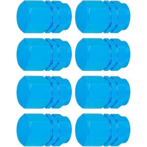 Provento - Blauwe Stuurpen Valve Caps Wiel Klep Covers | Stofdicht | Aluminium Band Cap
