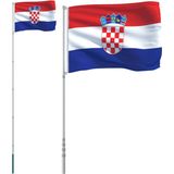 vidaXL-Vlag-met-vlaggenmast-Kroatië-5,55-m-aluminium