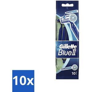 Gillette - Blue 2 - Wegwerpscheermesjes - Chromium Coating - 10 Scheermesjes - Bulkverpakking - 10 stuks